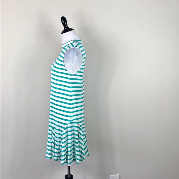 Sleeveless Striped Dress Mock Neck Jersey Tunic - Picture 5 of 8
